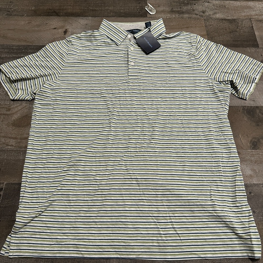 NWT Scott Barber Performance Polo Shirt Mens Short Sleeve Cotton/Lyocell Large L